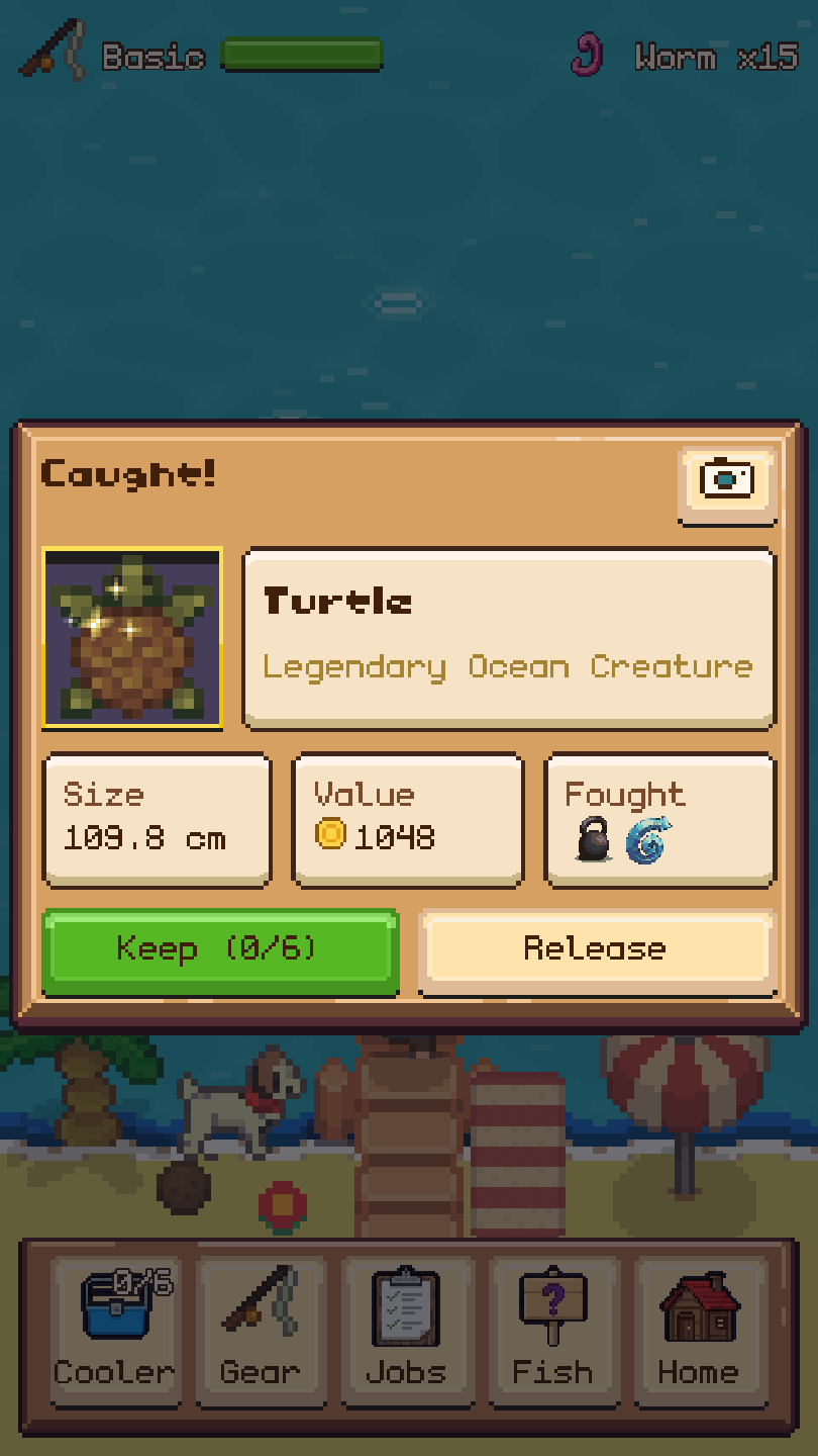 A legendary turtle just caught, with its size and value